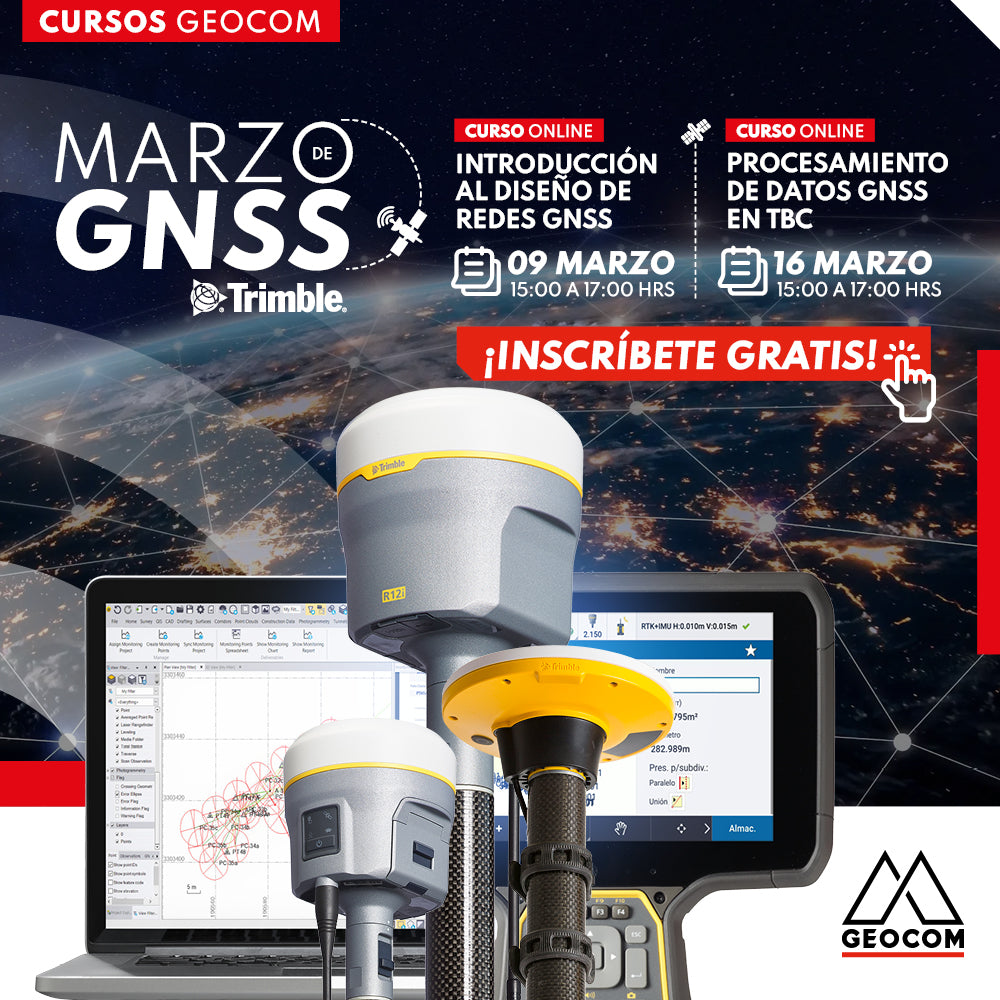 Marzo de GNSS en Geocom | ¡No te pierdas nuestros cursos online gratuitos!