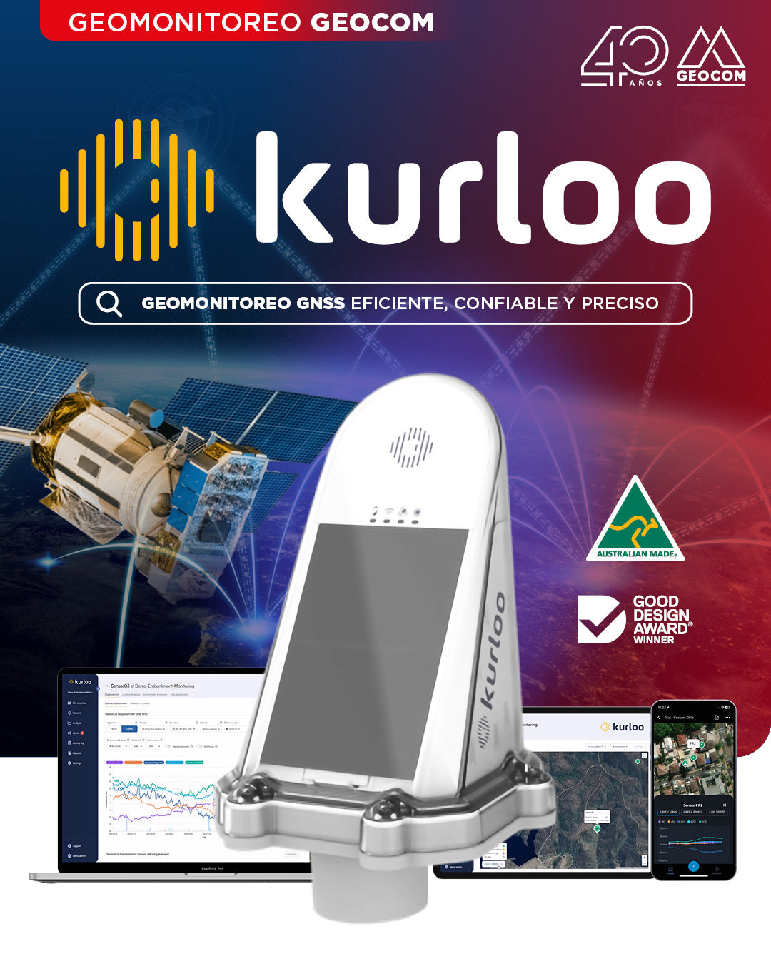 GEOCOM Lanza Kurloo: El Sistema de Geomonitoreo GNSS Autónomo de precisión