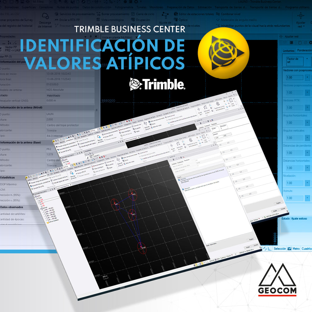 Identificación de valores atípicos en Trimble Business Center