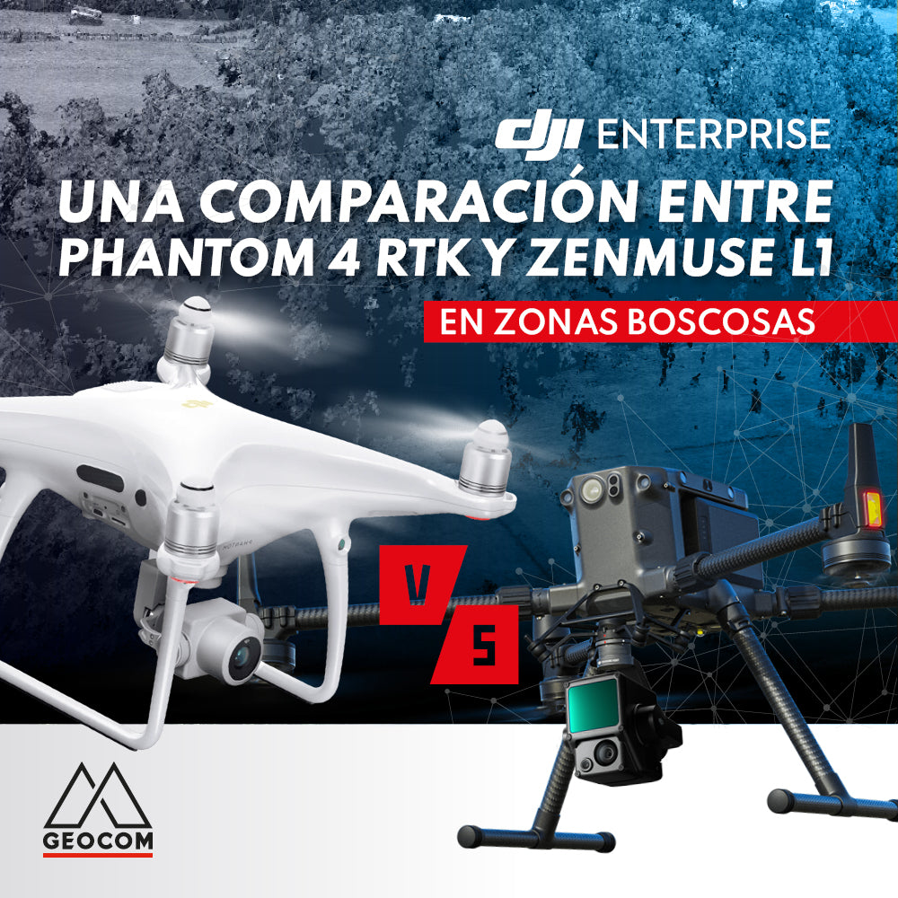 Una comparación entre Phantom 4 RTK y Zenmuse L1 en zonas boscosas