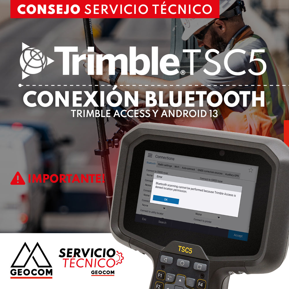 Consejo ST | Trimble TSC5: Conexión Bluetooth Trimble Access y Android 13