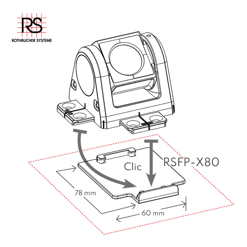 RSFP-X80R | Soporte de punto fijo